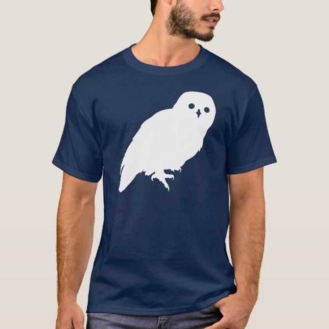 Grafisk vitladugårduggla t shirt (Framsida)
