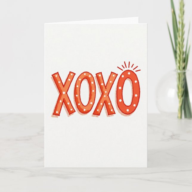 Grafisk Xoxo Kyssar Kramar Kort (Framsida)