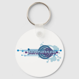 Grafiska blått cirklar Tennessee Keychain Nyckelring