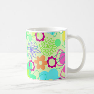 Grafiska blommor kaffemugg