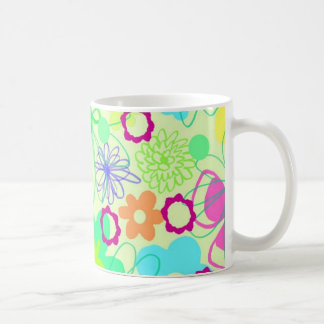 Grafiska blommor kaffemugg (Höger)