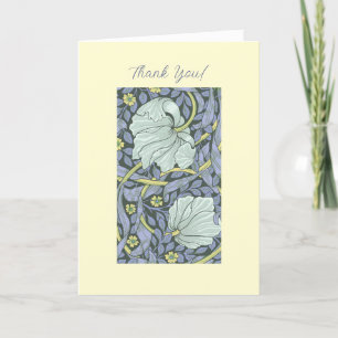 Grafiska blommor konst & din text, blekgul tack kort