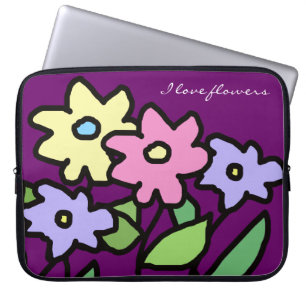 grafiska blommor laptop fodral