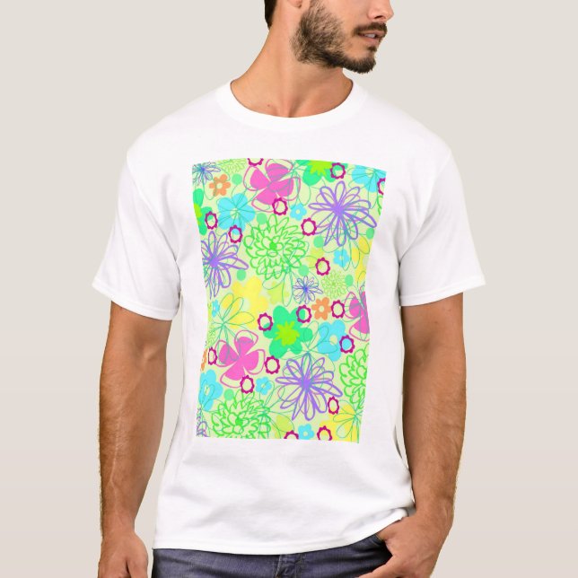 Grafiska blommor tee (Framsida)