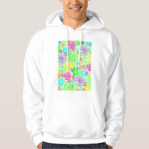 Grafiska blommor tröja med luva