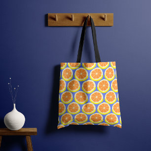 Grafiska Citrus Skivor Amalfi Kusten Tygkasse