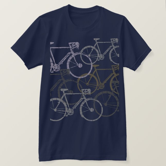 Grafiska cyklar. Cyklar Blå T Shirt (Design framsida)
