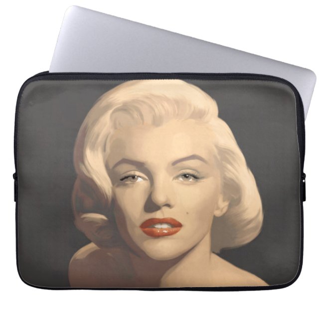 Grafiska gråa Marilyn Laptop Sleeve (Framsidan)