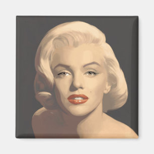 Grafiska gråa Marilyn Magnet