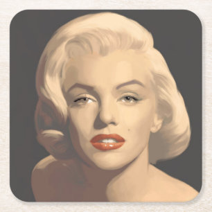 Grafiska gråa Marilyn Underlägg Papper Kvadrat