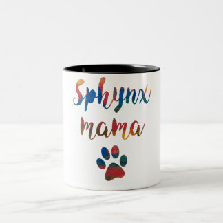 Grafiska konstnärliga färger för Sphynx mammor Två-Tonad Mugg