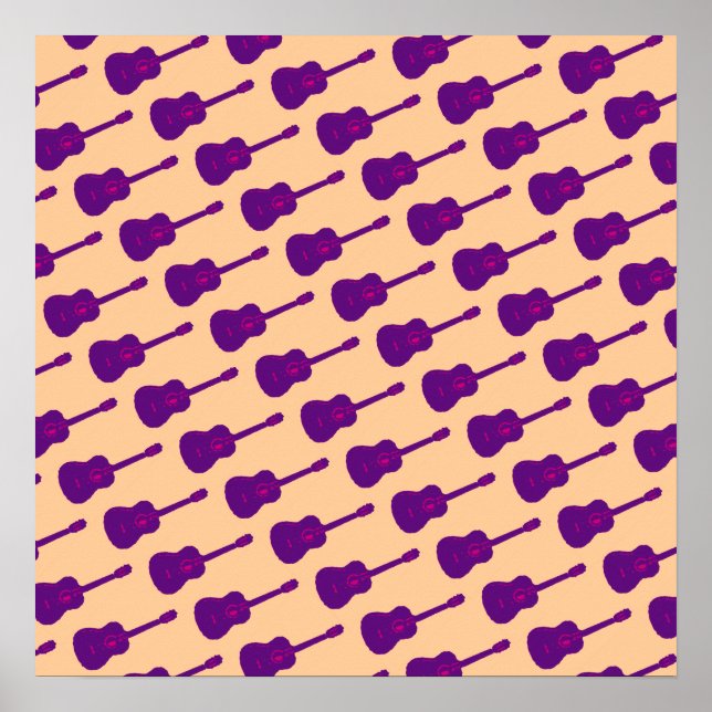 grafiska lila-gitarrer poster (Framsidan)