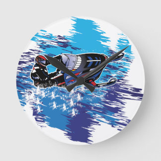 Grafiska Snowmobiler Rund Klocka