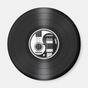 Grafiska vit och svart Yin Yang gitarrvinyl Magnet
