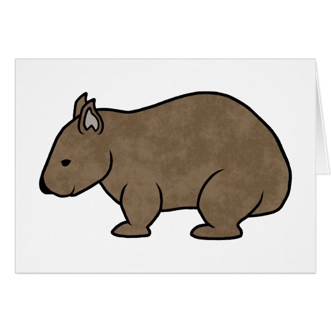 Grafiska Wombat Hälsningskort (Framsidan Horizontal)
