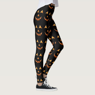 Grafiskt ansikte för Halloween jackO'lantern pump Leggings