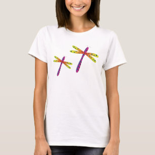 Grafiskt bländad sländakort-skjorta t-shirt