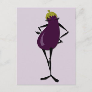 GRAFISKT EGGPLANT LODRÄT, KOLORFULLKORT VYKORT