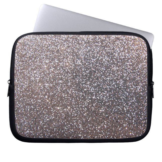 Grafiskt Fauxsilverglitter Laptop Fodral (Framsidan)