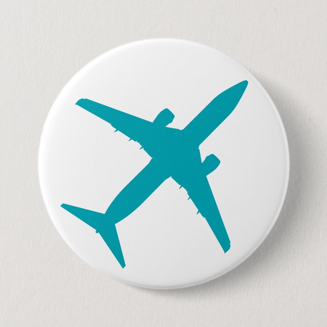 Grafiskt flygplan i akvablå knapp (Framsida)