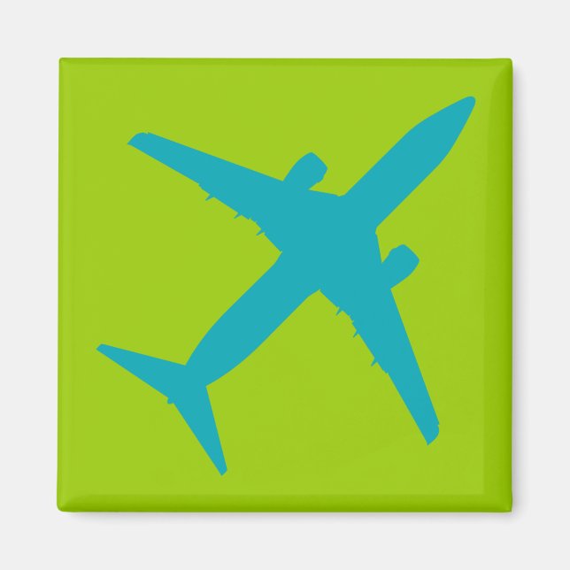 Grafiskt flygplan i akvablå magnet (Framsidan)