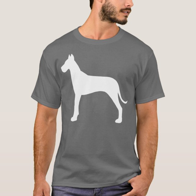 Grafiskt för Silhouette för vitgreat danehund T Shirt (Framsida)