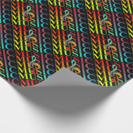 Grafiskt för typografi för Trebleklavmusik Presentpapper