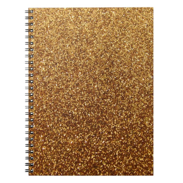 Grafiskt guld- glitter för Faux Anteckningsbok Med Spiral (Framsidan)