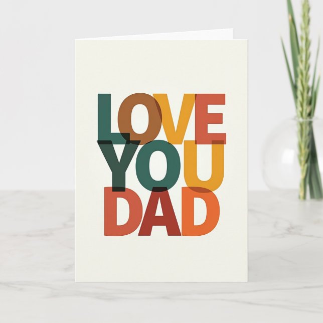 Grafiskt kärlek du pappa-kort kort (Framsida)