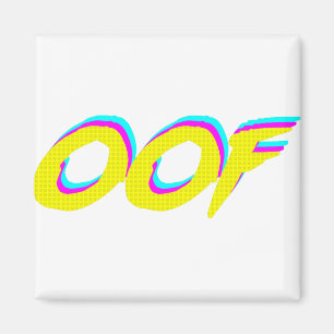 Grafiskt Retro neon för OOF Magnet