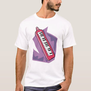 Grafiskt rosa piano för Keytar bärbart Tee