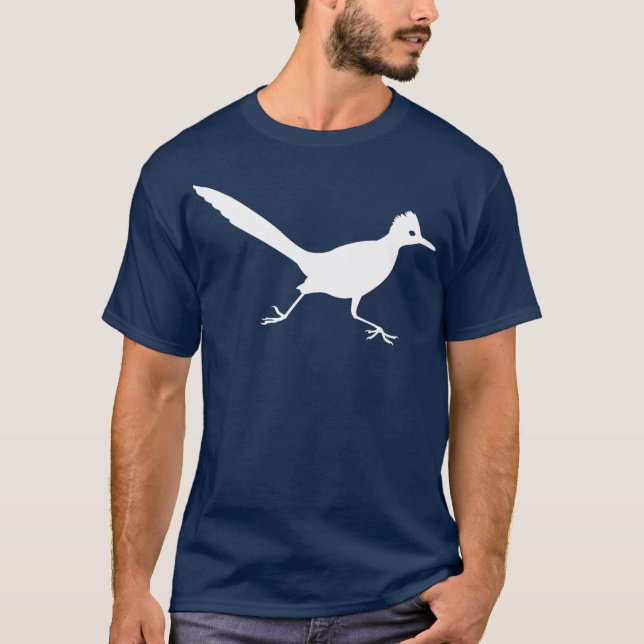 Grafiskt spring för vitRoadrunnerfågel T-shirt (Framsida)
