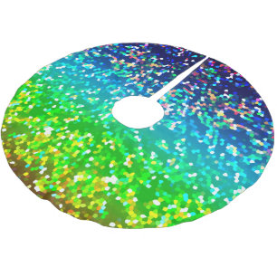 Grafiskt trädkjolglitter julgransmatta borstad polyester
