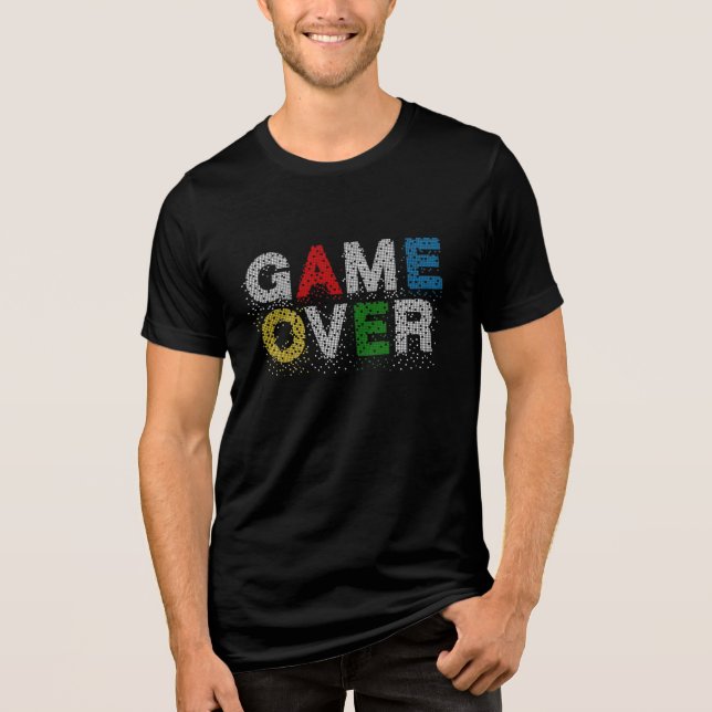 Grafiskt tryckt T-shirt för Unisex Game Over Tee (Framsida)