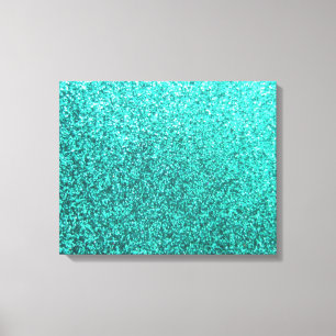 Grafiskt turkosfauxglitter canvastryck