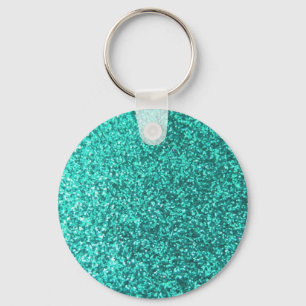 Grafiskt turkosfauxglitter nyckelring
