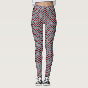 Grafiskt vävt rottingsilver på beställnings- rött leggings