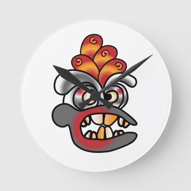 Grafit Ansikte Rund Klocka (Framsida)