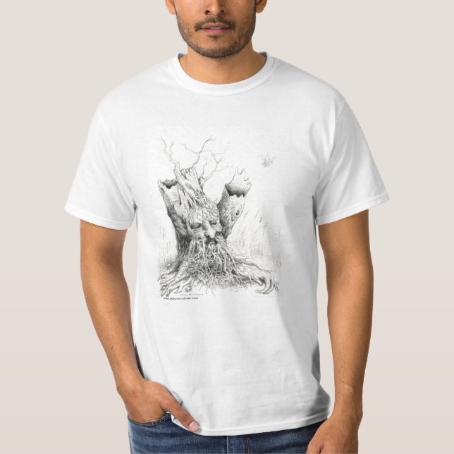Grafit "för gamal manträdande" tee (Framsida)