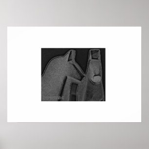 Grafitgrå Dalahästar Poster