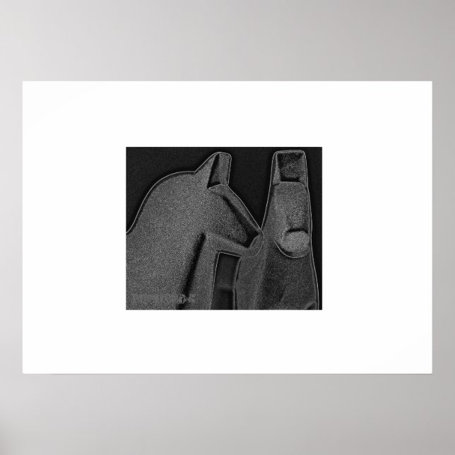 Grafitgrå Dalahästar Poster (Framsidan)