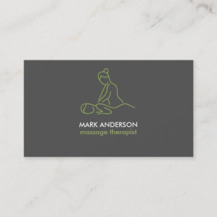 Grafitgrå Massage Terapi Masseuse Spa Visitkort
