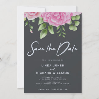 Grafitgrå rosor Spara datum-inbjudan Inbjudningar