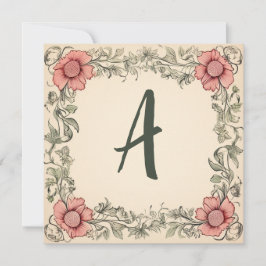 GrafitGrönt och Rosa: Monogrammed anteckningskort