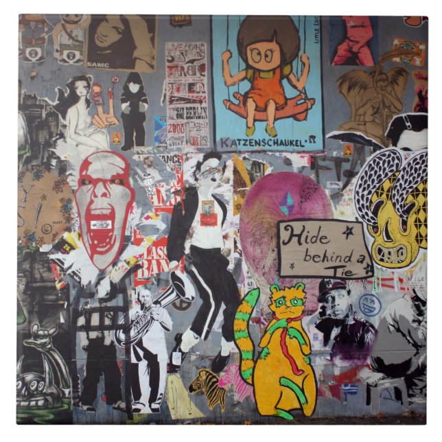 Grafitti Berlin, Tyskland Kakelplatta (Framsidan)