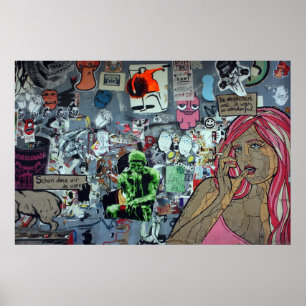Grafitti Berlin, Tyskland Poster