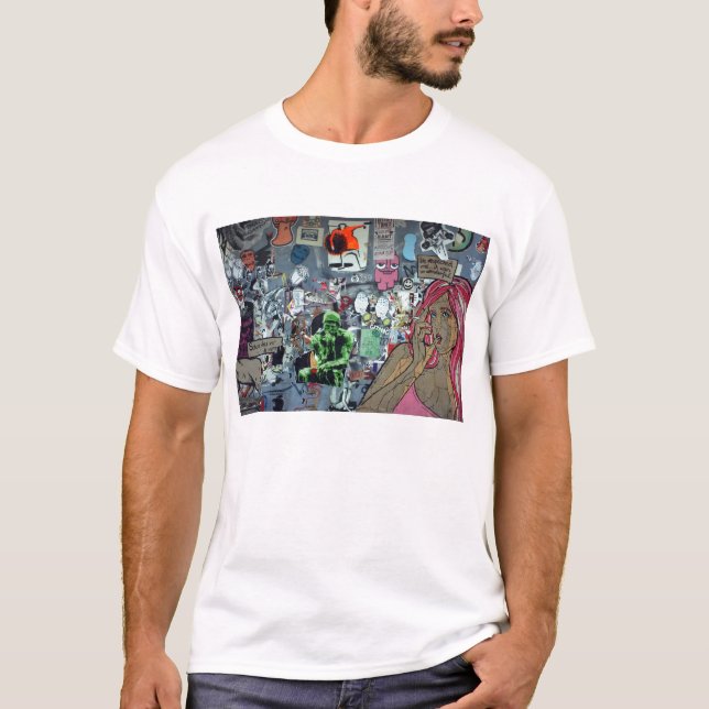 Grafitti Berlin, Tyskland Tee Shirt (Framsida)