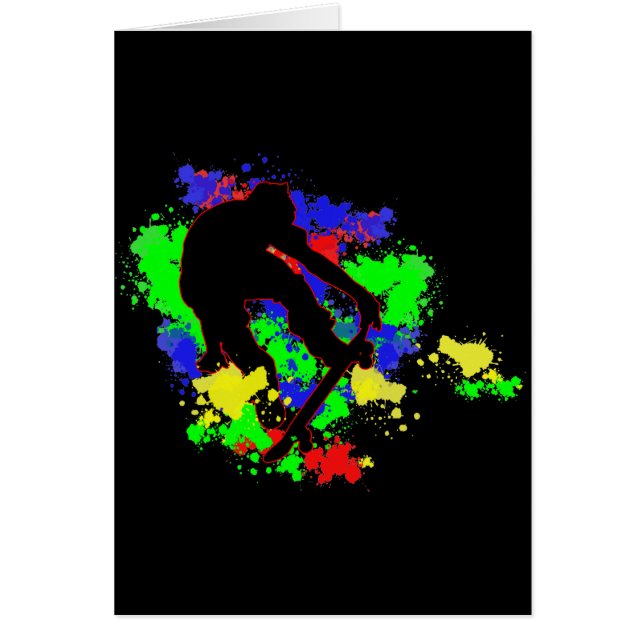 Grafitti målar Splotchesskater Hälsningskort (Framsidan)