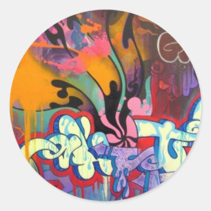 Grafitti Runt Klistermärke
