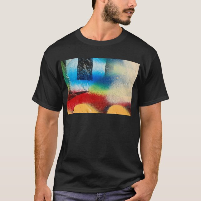 grafittiabstrakt målar bakgrund t-shirt (Framsida)